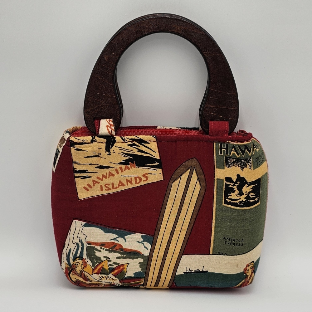 Vintage Hawaiian Print Handbag